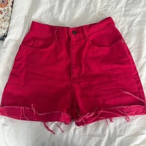 Vintage Lee Red Denim High Waisted Shorts